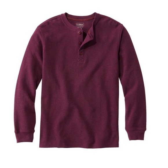 L.L. Bean Purple Henley Shirt - Picture 2 of 5